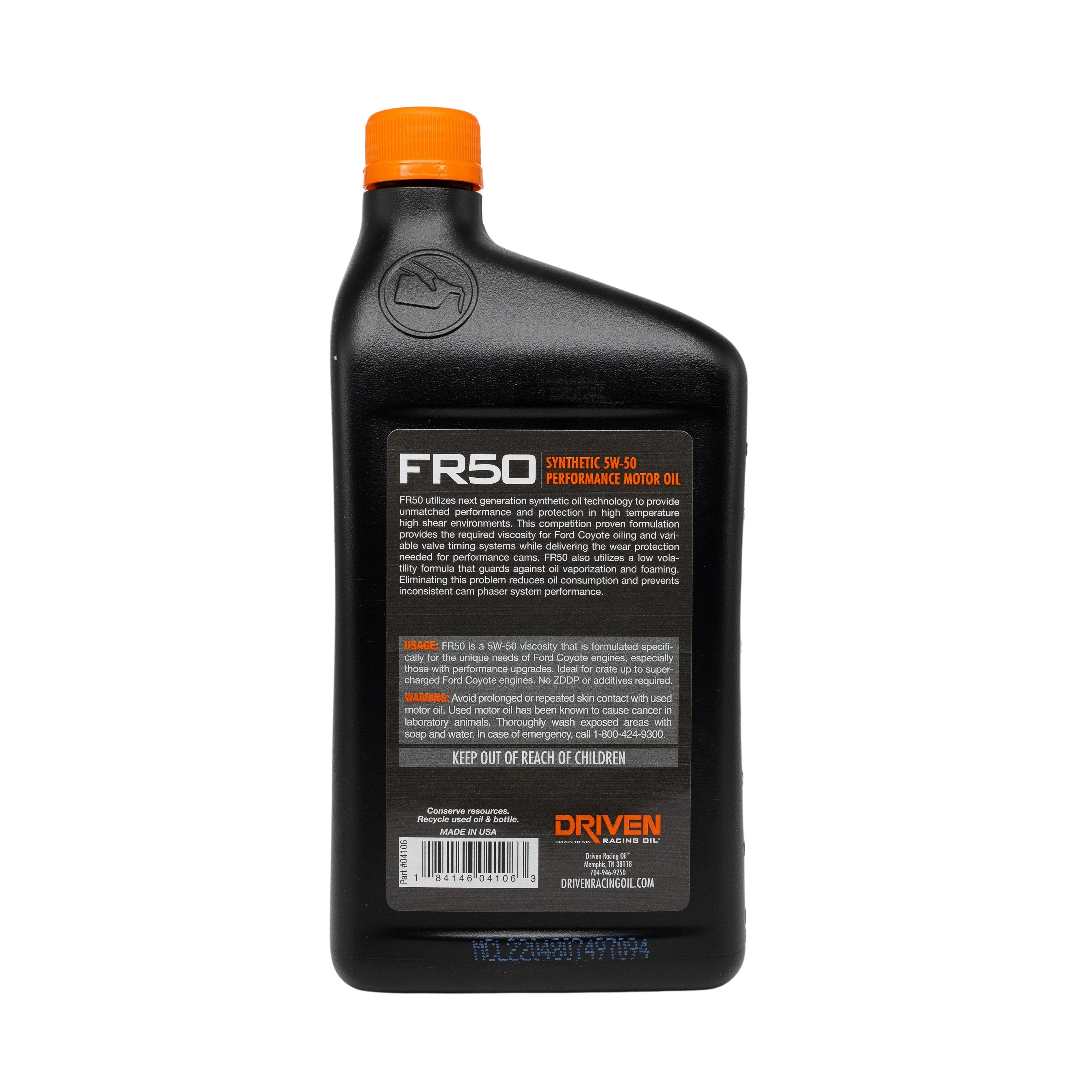 FR50 5W-50 Synthetic Motor Oil - DISCONTINUED - See description for options - Image 2